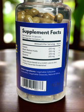 Load image into Gallery viewer, Supplement facts label of 92+ Parasite Cleanse showing ingredients cloves, black walnut hulls, wormwood, and quassia in capsules.