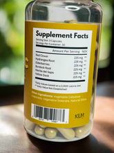 Load image into Gallery viewer, 92+ Lymphatic Cleanse supplement bottle showing ingredient list and capsules inside