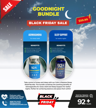 Load image into Gallery viewer, Discover the 92+ Calm &amp; Restore Stress Relief Bundle to reduce stress and enhance relaxation. These plant-based supplements promote restful sleep and mental clarity.
